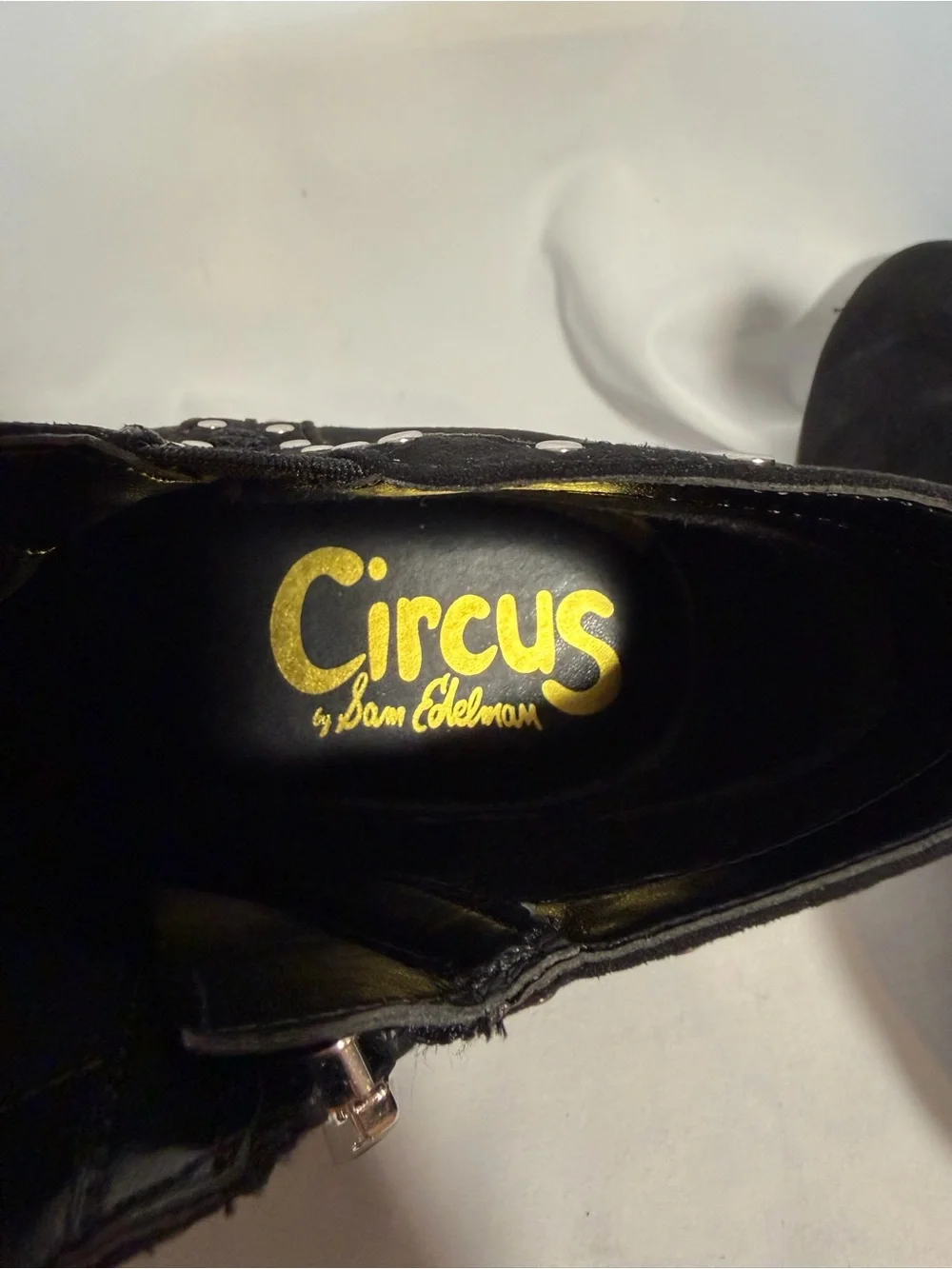 CIRCUS BY SAM EDELMAN Black Studded Ankle Boots size 9